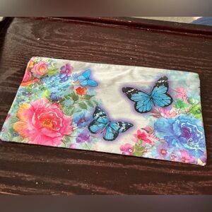 Pouch, Floral and Butterfly, pencil case, purse use, for example.